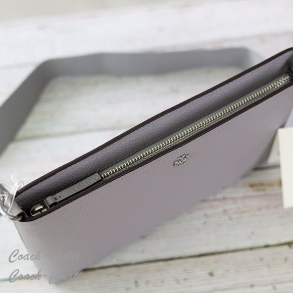 NWT Tory Burch Blake Swingpack Leather Crossbody Bag in Bay Gray - Picture 9 of 11